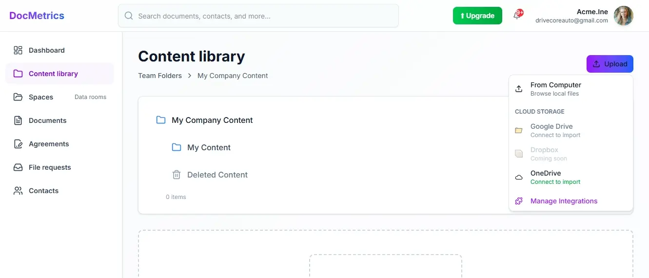 Upload documents
